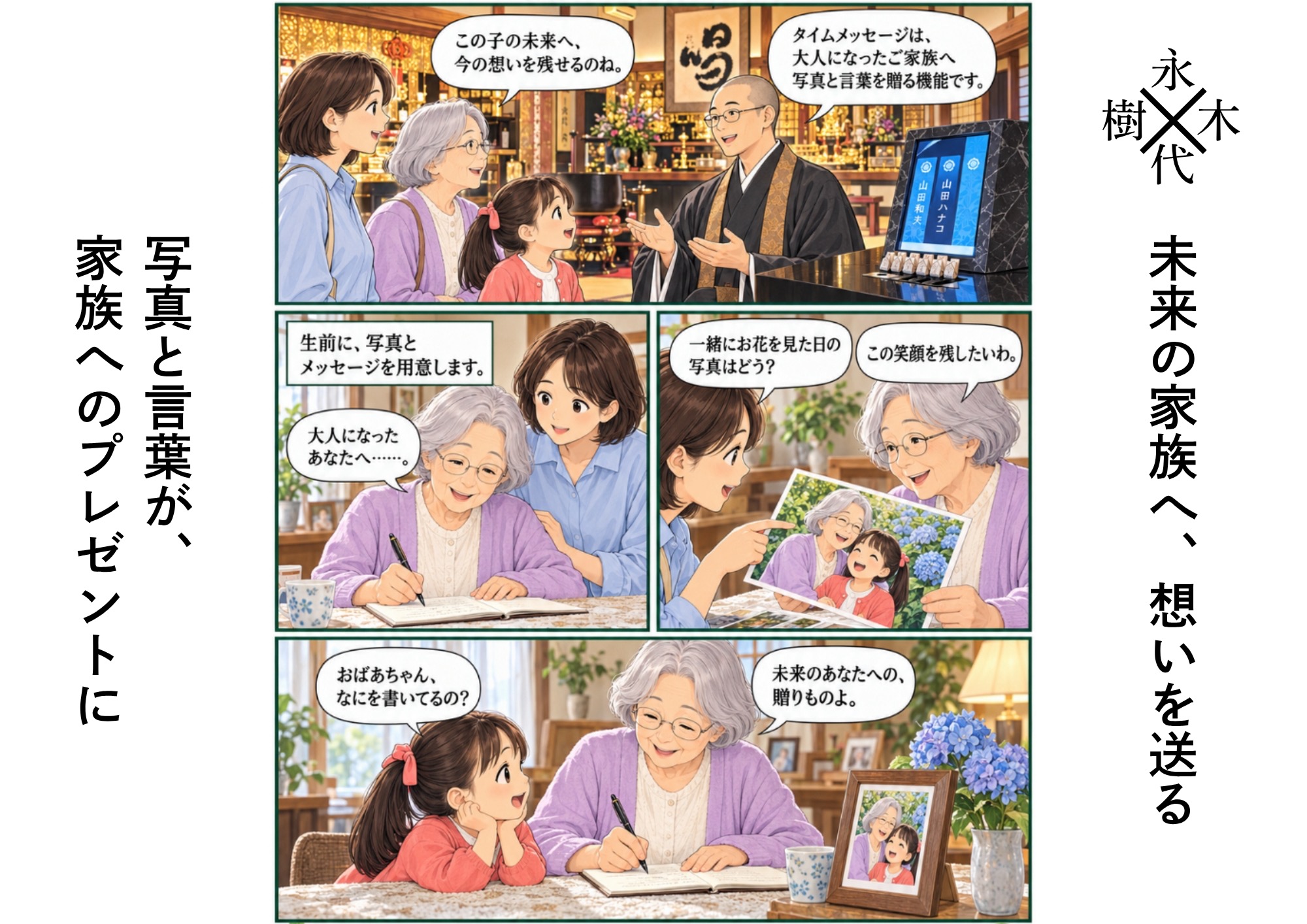 未来の家族へ、想いを送る。写真と言葉が、家族へのプレゼントに